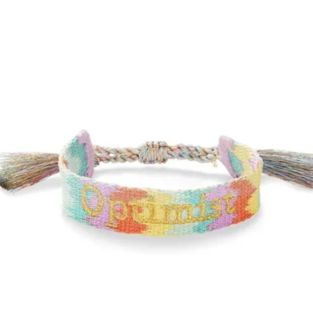 Kendra Scott OPTIMIST Woven Friendship Bracelet Gold Multi Mix, with box